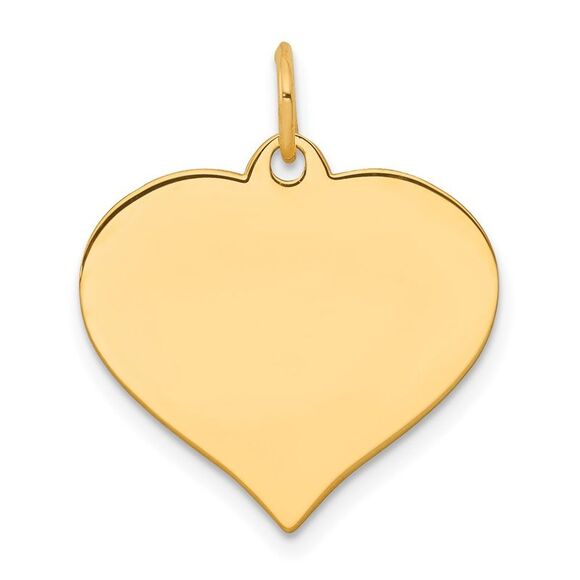 10K Yellow Gold .013 Gauge Heart Disc Charm